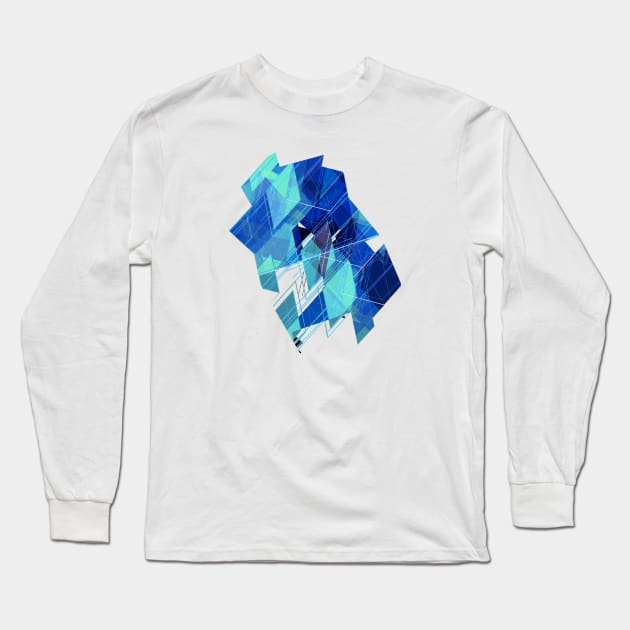 Colliding Grids Long Sleeve T-Shirt by omstudio